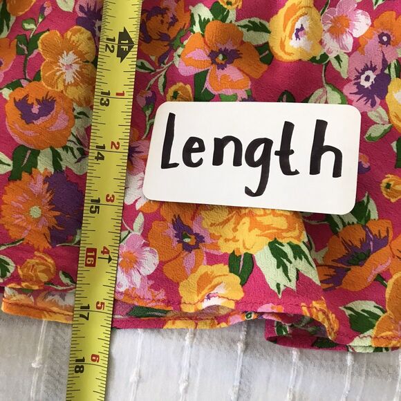 Zara Colorful Pink Floral Short Mini Summer Wrap Short Skirt NWOT - S - Picture 6 of 8